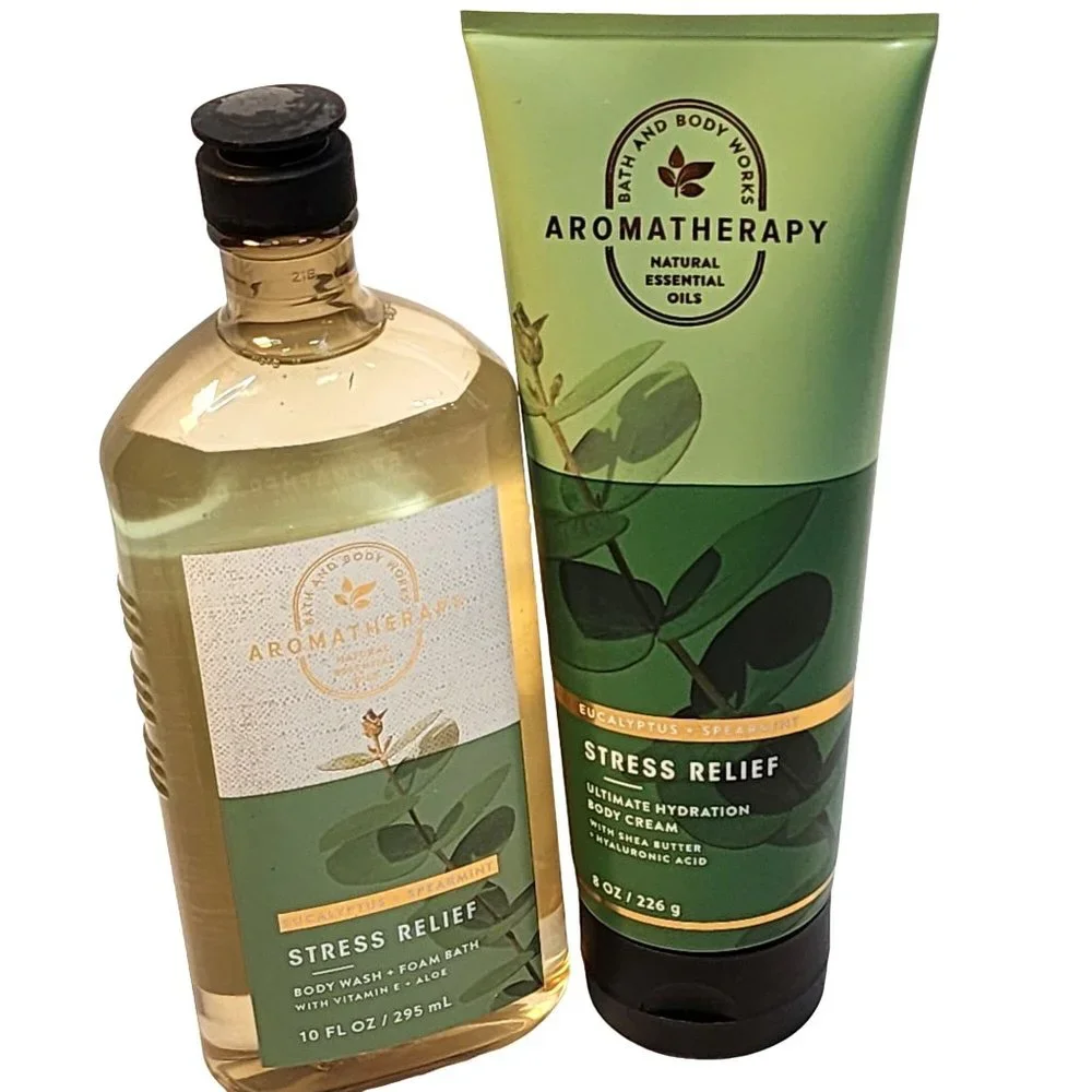 Bath & Body Works Stress Relief Eucalyptus Spearmint 2 Piece Set New‎